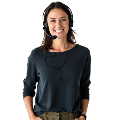 Kursteilnehmerin mit Headset in einer Live-Online-Schulung bei PC-COLLEGE